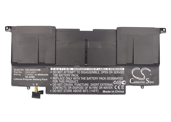 Replacement Battery for Asus  UX31 – Notebook, Laptop – 6800mAh / 50.32Wh / 7.4V