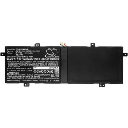 Replacement Battery for Asus  BX431FA – Notebook, Laptop – 6000mAh / 46.20Wh / 7.7V