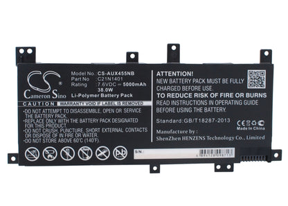 Replacement Battery for Asus  A455LA – Notebook, Laptop – 5000mAh / 38.00Wh / 7.6V