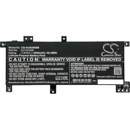 Replacement Battery for Asus  R457UA – Notebook, Laptop – 4800mAh / 36.48Wh / 7.6V