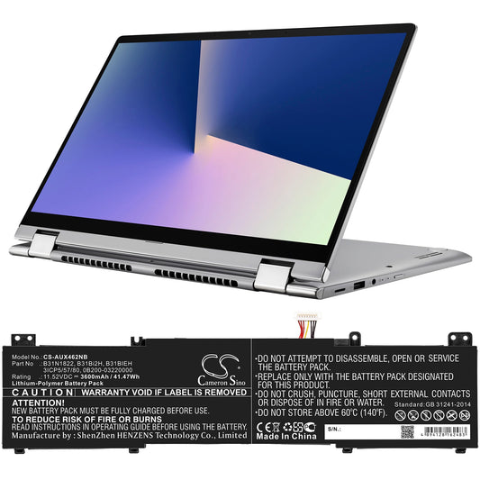 Replacement Battery for Asus  UM462DA – Notebook, Laptop – 3600mAh / 41.47Wh / 11.52V