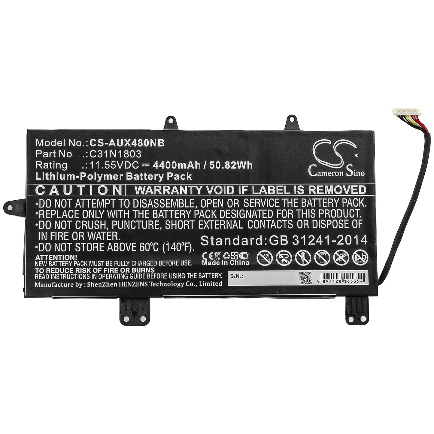 Replacement Battery for Asus  UX480FD UX450FD – Notebook, Laptop – 4400mAh / 50.82Wh / 11.55V