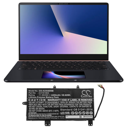 Replacement Battery for Asus  UX480FD UX450FD – Notebook, Laptop – 4400mAh / 50.82Wh / 11.55V