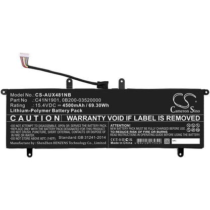 Replacement Battery for Asus  ZenBook 14 UX481F – Notebook, Laptop – 4500mAh / 69.30Wh / 15.4V