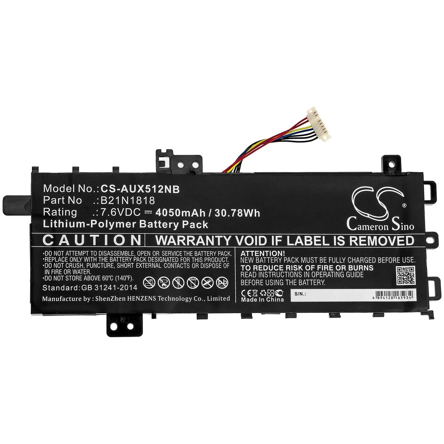 Replacement Battery for Asus  ASUS X712FA-GC102T – Notebook, Laptop – 4050mAh / 30.78Wh / 7.6V