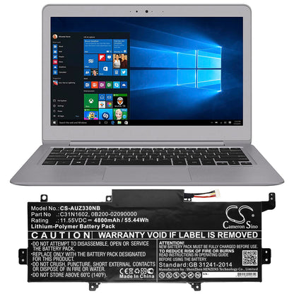 Replacement Battery for Asus  UX330UA – Notebook, Laptop – 4800mAh / 55.44Wh / 11.55V