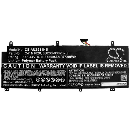 Replacement Battery for Asus  GX531GV – Notebook, Laptop – 3750mAh / 57.90Wh / 15.44V