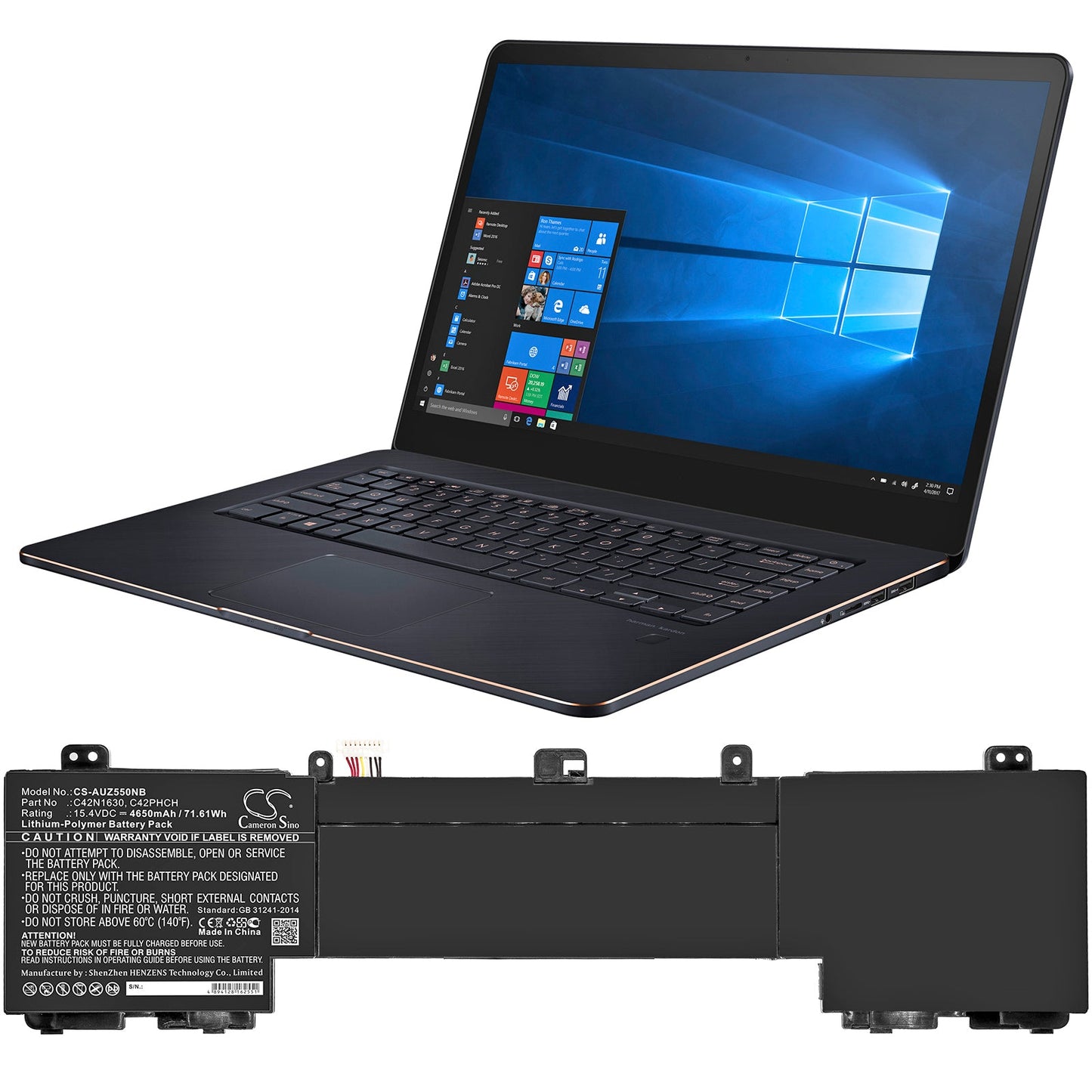 Replacement Battery for Asus  UX550VD – Notebook, Laptop – 4650mAh / 71.61Wh / 15.4V