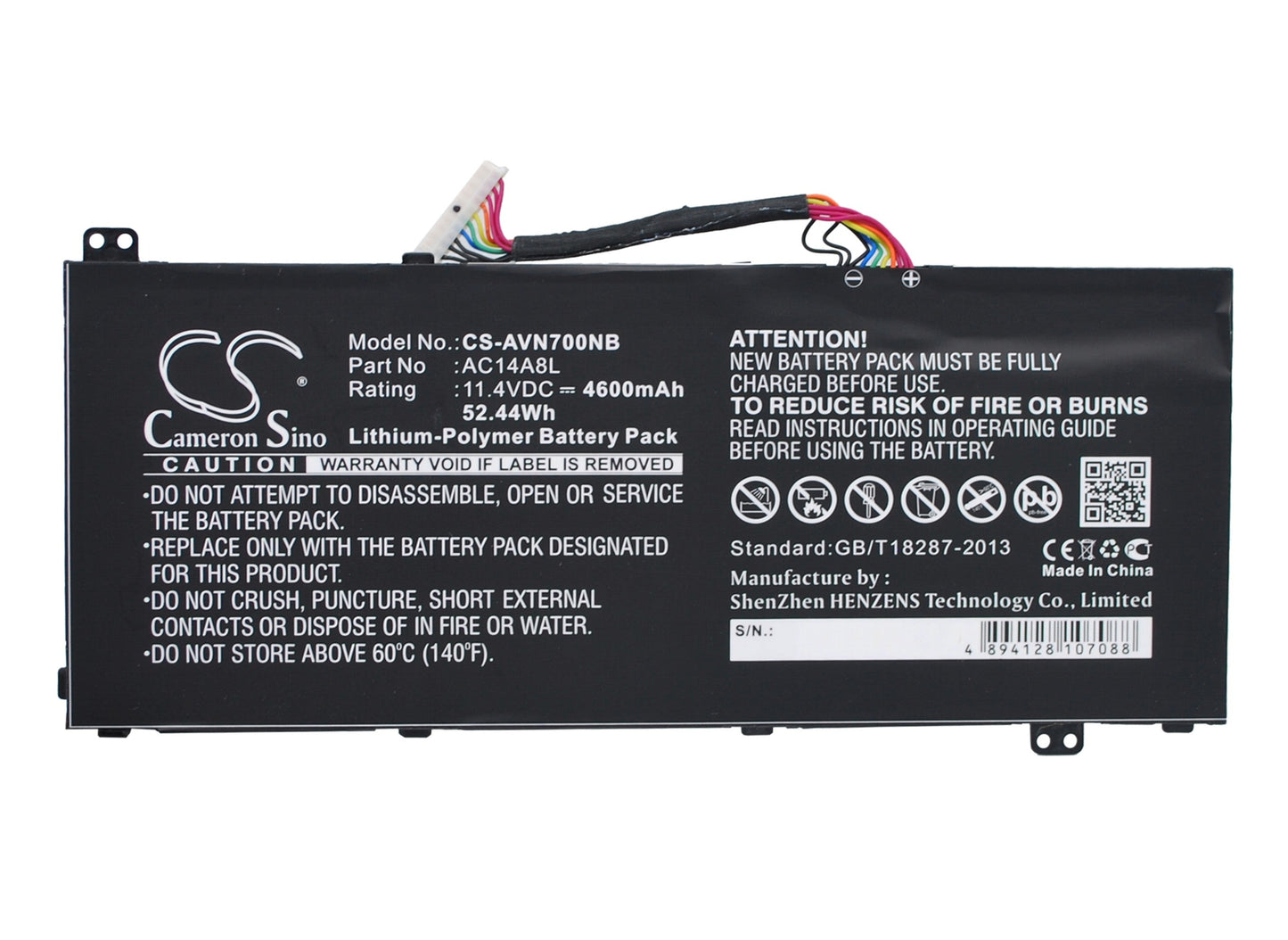 Replacement Battery for Acer  Aspire  VN7-591G-77FS – Notebook, Laptop – 4600mAh / 52.44Wh / 11.4V