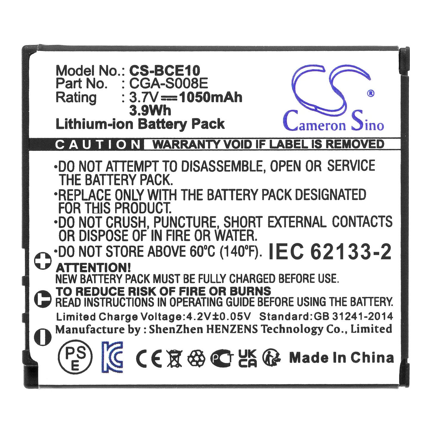 Replacement Battery for RICOH  Caplio CX1 – Camera – 1050mAh/3.9Wh / 3.7V