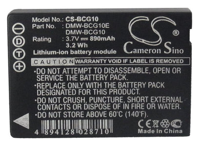 Replacement Battery for Panasonic  Lumix DMC-3D1 – Camera – 890mAh/3.29Wh / 3.7V