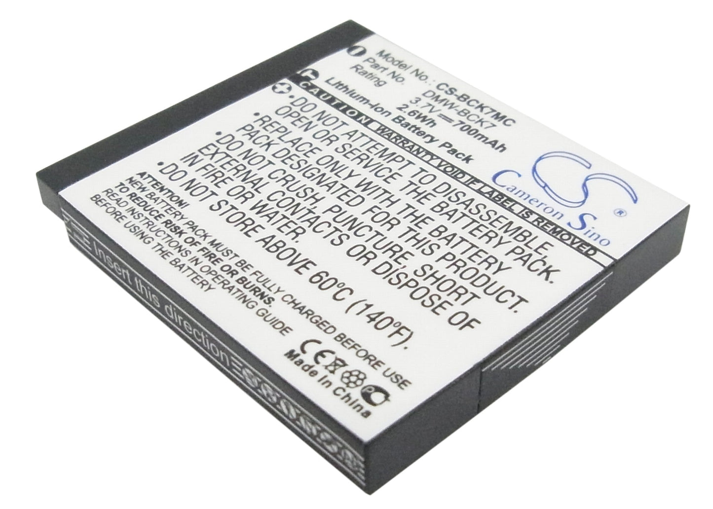 Replacement Battery for Panasonic  &#x0D;
Lumix DMC-FP77 – Camera – 700mAh / 2.6Wh / 3.7V
