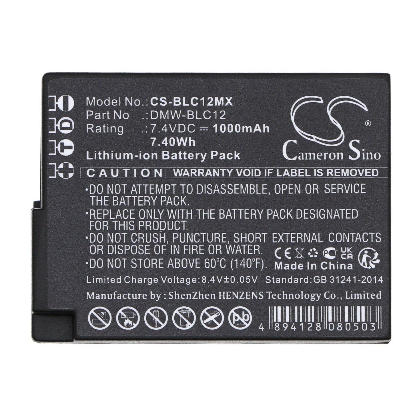 Replacement Battery for Leica  Leica Q – Camera – 1000mAh / 7.40Wh / 7.4V