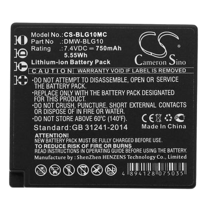 Replacement Battery for Panasonic  Lumix DMC-GF3 – Camera – 750mAh / 5.55Wh / 7.4V