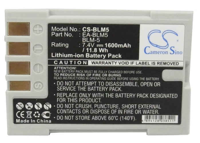 Replacement Battery for Olympus  E3 – Camera – 1600mAh / 7.4V
