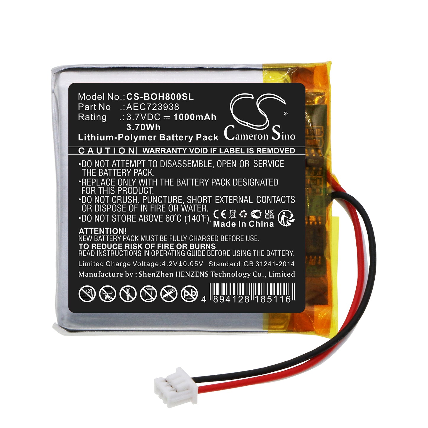 Replacement Battery for Bang & Olufsen  Beoplay H8i – 1000mAh / 3.70Wh