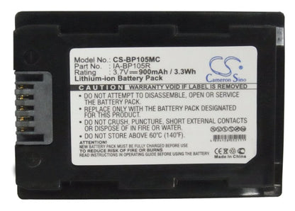 Replacement Battery for Samsung  HMX-F50BN – Camera – 900mAh / 3.33Wh / 3.7V