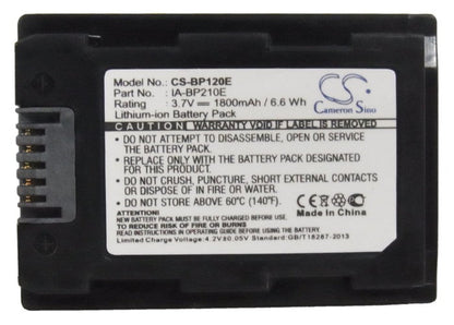 Replacement Battery for Samsung  F40 – Camera – 1800mAh/6.66Wh / 3.7V