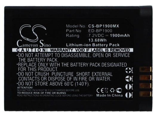 Replacement Battery for Samsung  EV-NX1ZZZBMBUS – Camera – 1900mAh / 13.68Wh / 7.2V