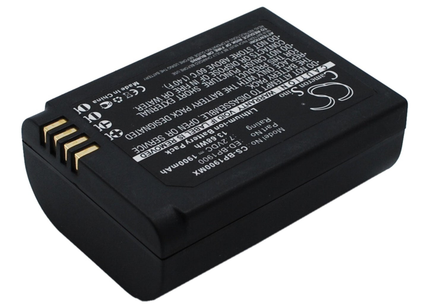 Replacement Battery for Samsung  EV-NX1ZZZBMBUS – Camera – 1900mAh / 13.68Wh / 7.2V