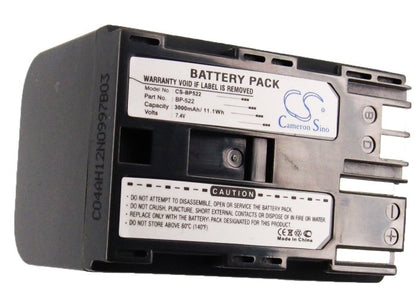Replacement Battery for Canon  DM-MV100X – Camera – 3000mAh / 22.20Wh / 7.4V