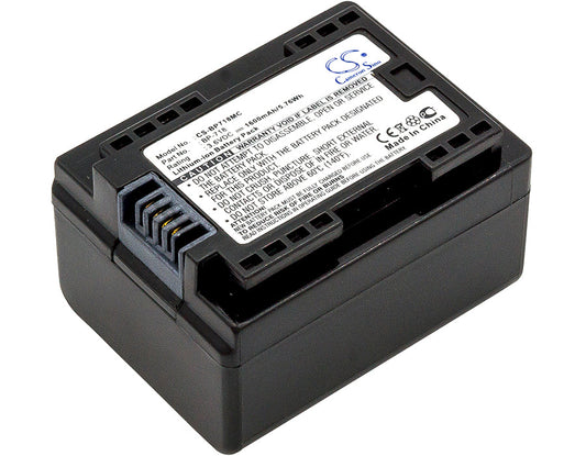 Replacement Battery for Canon  IXIA HF M56 – Camera – 1600mAh / 5.76Wh / 3.6V