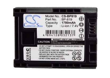 Replacement Battery for Canon  FS10 Flash Memory Camcorder – Camera – 1780mAh / 13.17Wh / 7.4V