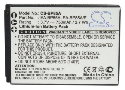 Replacement Battery for Samsung  EC-SH100ZBPBUS – Camera – 750mAh/2.7Wh / 3.7V