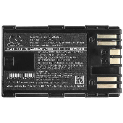 Replacement Battery for Canon  CA-CP200L – Camera – 5200mAh / 74.88Wh / 14.4V