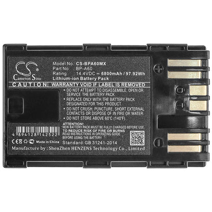 Replacement Battery for Canon  CA-CP200L – Camera – 6800mAh / 97.92Wh / 14.4V