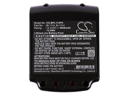 Replacement Battery for Black & Decker  ASL146BT12A – Power Tools – 5000mAh / 72.00Wh / 14.4V