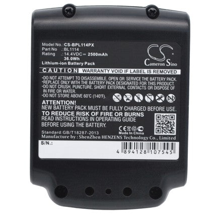 Replacement Battery for Black & Decker ASL146BT12A ASL146K, ASL146KB, – 2500mAh / 36.0Wh