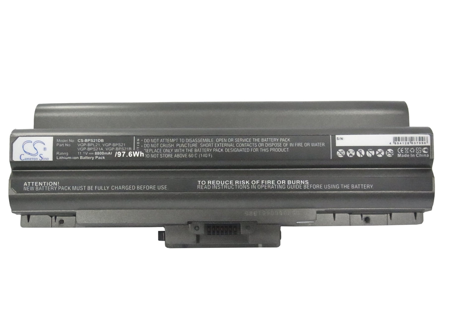 Replacement Battery for Sony  AIO VPCF11JFX/B VAIO VPCF11M1E – Notebook, Laptop – 8800mAh / 97.68Wh / 11.1V