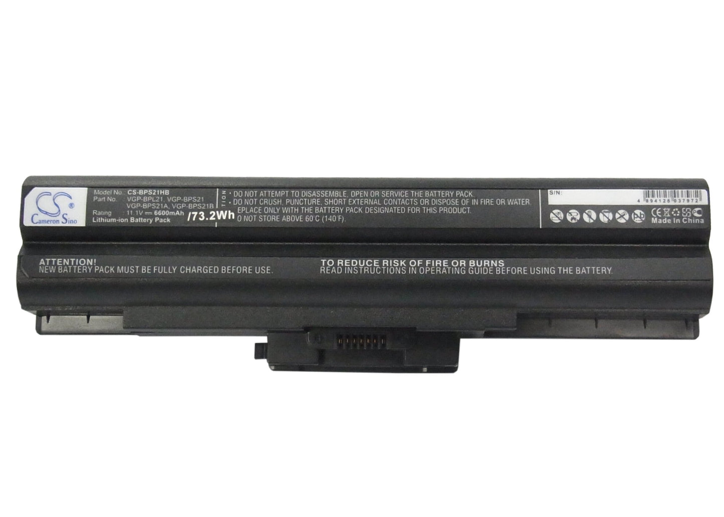 Replacement Battery for Sony  AIO VPCF11JFX/B VAIO VPCF11M1E – Notebook, Laptop – 6600mAh / 73.26Wh / 11.1V