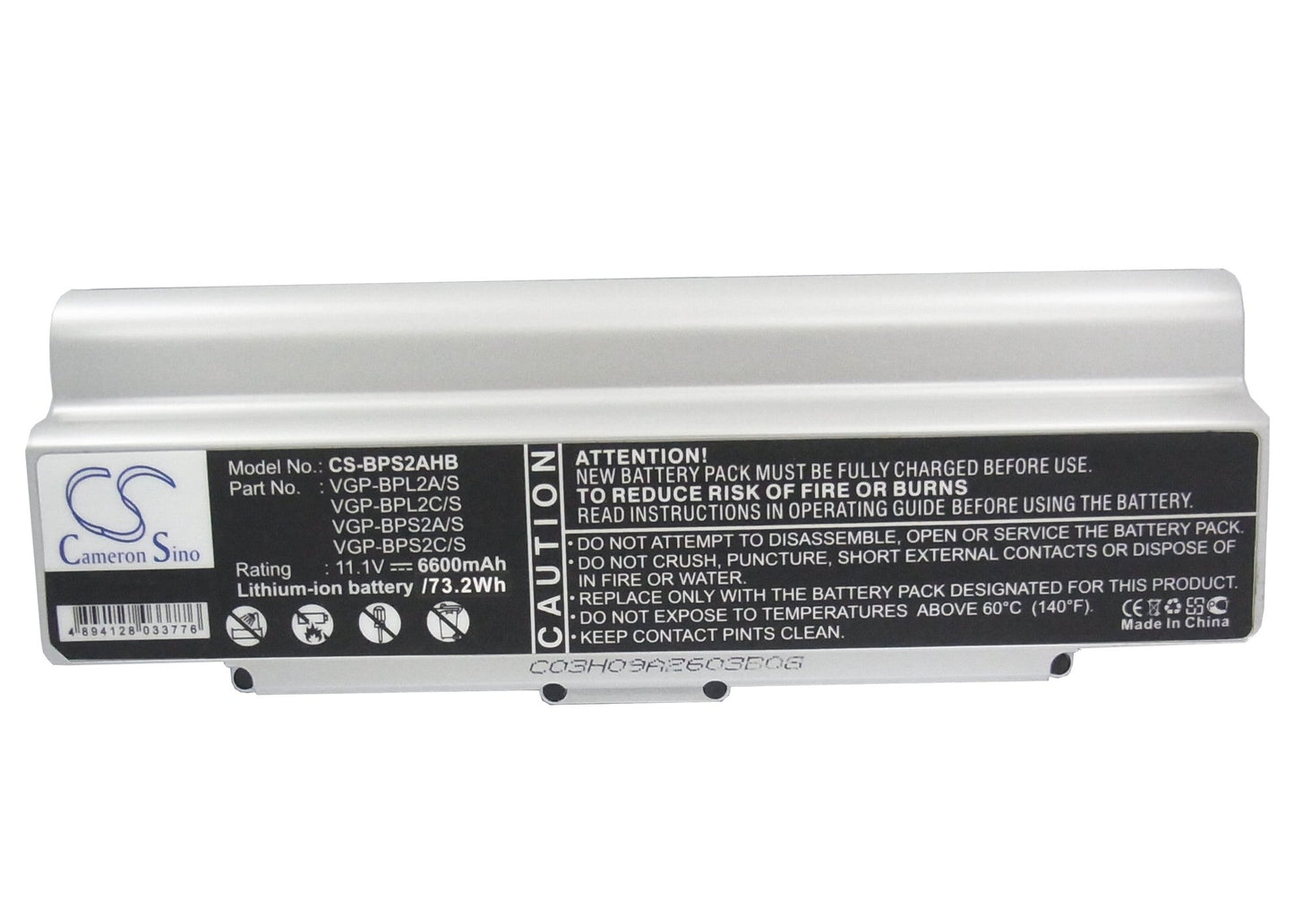 Replacement Battery for Sony  VAIO VGN-C140G/B – Notebook, Laptop – 6600mAh / 11.1V