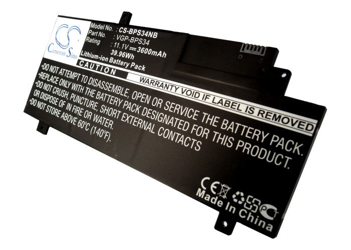 Replacement Battery for Sony  F15A16 – Notebook, Laptop – 3600mAh / 39.96Wh / 11.1V