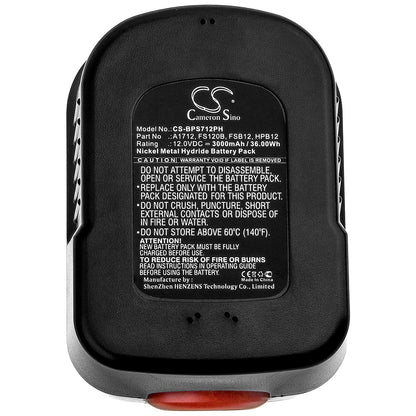 Replacement Battery for Black & Decker  BD12PSK – Power Tools – 3000mAh / 36.00Wh / 12.0V