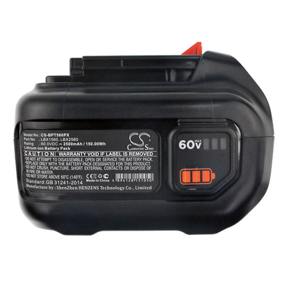 Replacement Battery for Black & Decker 60V MAX Blower 60V MAX POWERSWAP 20 Cordless , 60V MAX trimmer, – 2500mAh / 150.00Wh