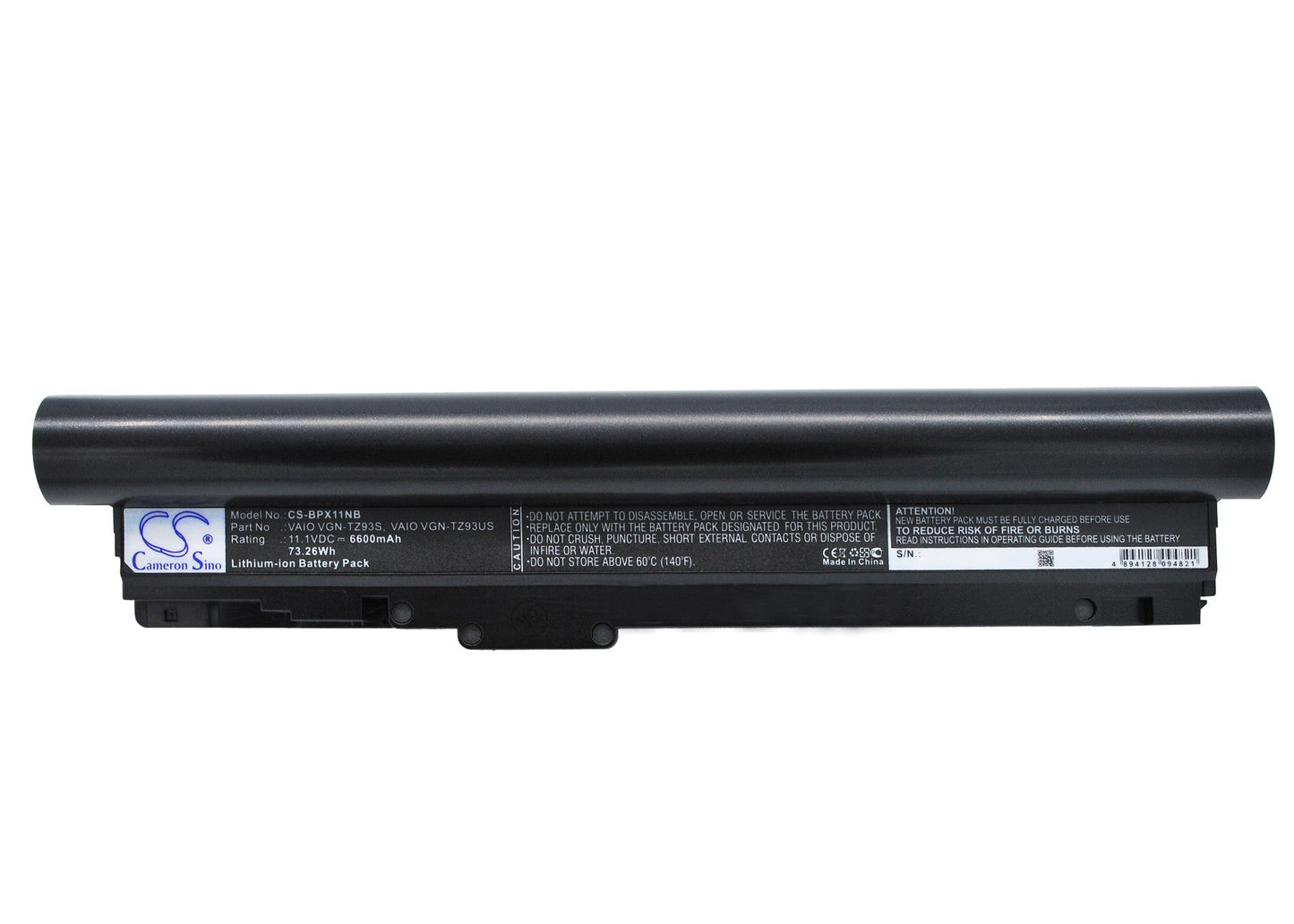 Replacement Battery for Sony  VAIO VGN-TZ11MN/N – Notebook, Laptop – 6600mAh / 73.26Wh / 11.1V