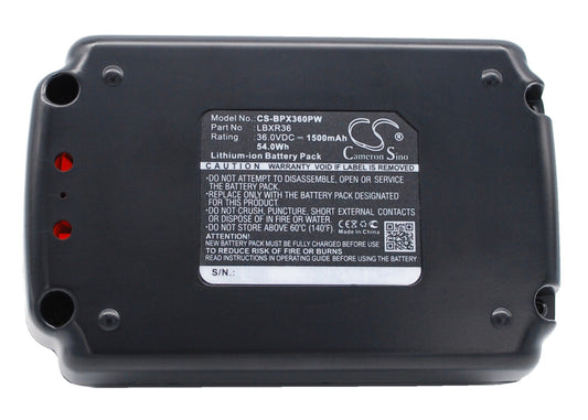 Replacement Battery for Black & Decker  40V MAX 12 in Cordless Chainsa – Power Tools – 1500mAh / 54.00Wh / 36.0V