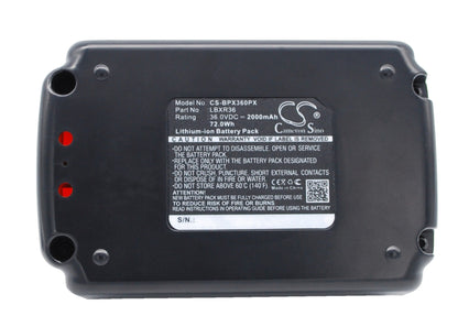 Replacement Battery for Black & Decker  40V MAX 12 in Cordless Chainsa – Power Tools – 2000mAh / 72.00Wh / 36.0V