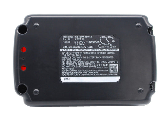 Replacement Battery for Black & Decker  40V MAX 12 in Cordless Chainsa – Power Tools – 2000mAh / 72.00Wh / 36.0V