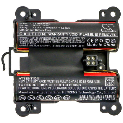 Replacement Battery for BOSE  071478 – Speaker – 2600mAh / 19.24Wh / 7.4V