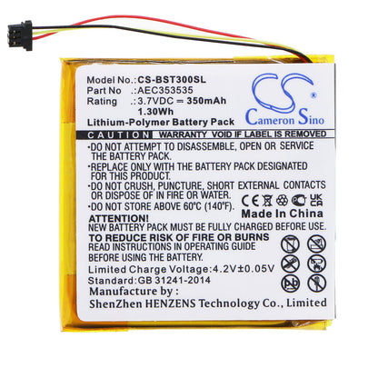 Replacement Battery for Beats  Solo 2.0 – Wireless Headset – 350mAh / 1.30Wh / 3.7V
