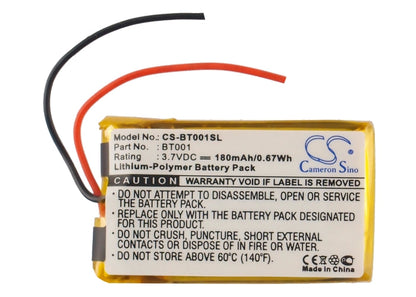Replacement Battery for Globalstar  001 – Wireless Headset – 180mAh / 0.67Wh / 3.7V