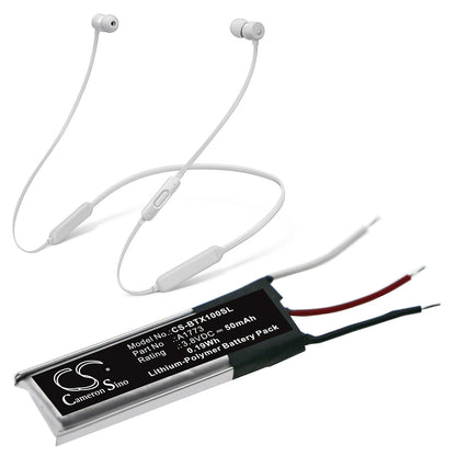 Replacement Battery for Beats  Beats X – Wireless Headset – 50mAh / 0.19Wh / 3.8V