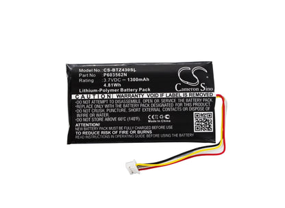 Replacement Battery for Binatone  Z430BT – GPS, Navigator – 1300mAh / 4.81Wh / 3.7V