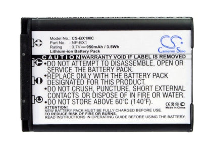 Replacement Battery for Sony  Cyber-shot DSC-HX300 – Camera – 950mAh / 3.52Wh / 3.7V