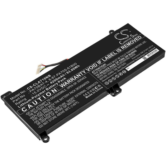 Replacement Battery for Schenker  Technologies XMG Pro 17 – Notebook, Laptop – 4200mAh / 63.00Wh / 15.0V