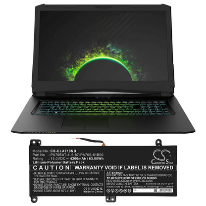 Replacement Battery for Wooking  S17 Pro-8U – Notebook, Laptop – 4200mAh / 63.00Wh / 15.0V